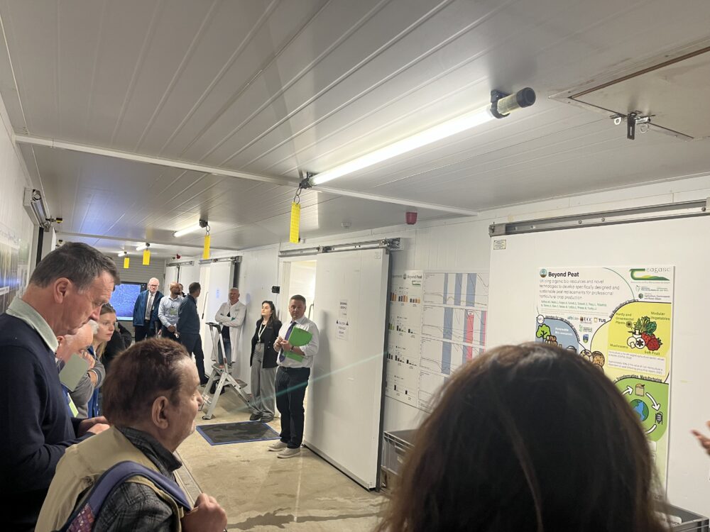 Presentations in the Teagasc Mushroom Research Unit by Dr. Eoghan Corbett, Dr. Joy Clarke and Brian McGuinness
