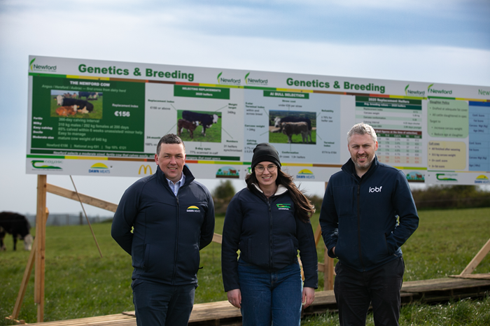 Pictured on the Genetics and Breeding Stand at the Open day were :  Matthew Murphy, Dawn Meats, Cliona Ryan, Teagasc and Chris Daly ICBF.