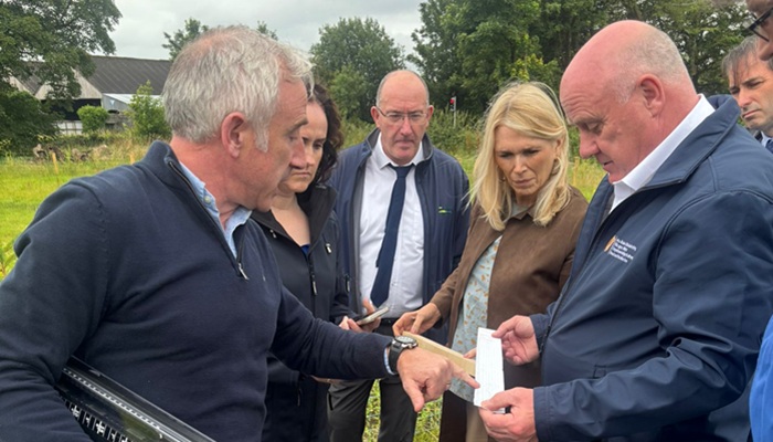 Dr Niall Farrelly Teagasc Athenry and Tom Houlihan Head of Forestry Development Department Teagasc update Minister of State Noel Grealish TD and his Team on the latest forestry research developments