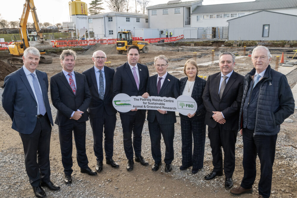 Construction begins on The Padraig Walshe Centre for Sustainable Animal and Grassland Research at Teagasc Moorepark after €6 million FBD contribution