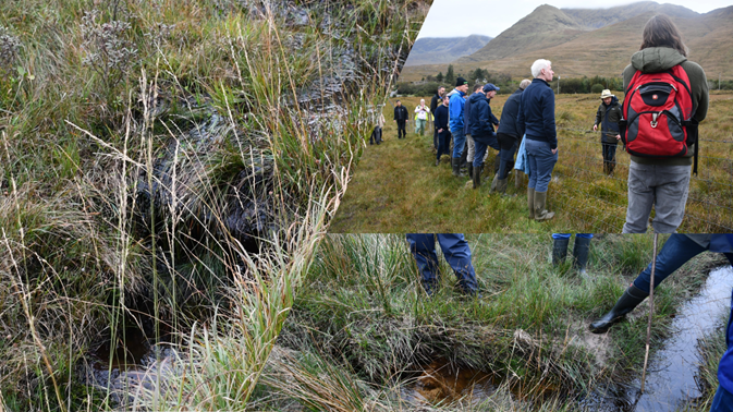 Colm Gavin explaining how drain blocking measures have reduced sediment from entering the Bundorragha river