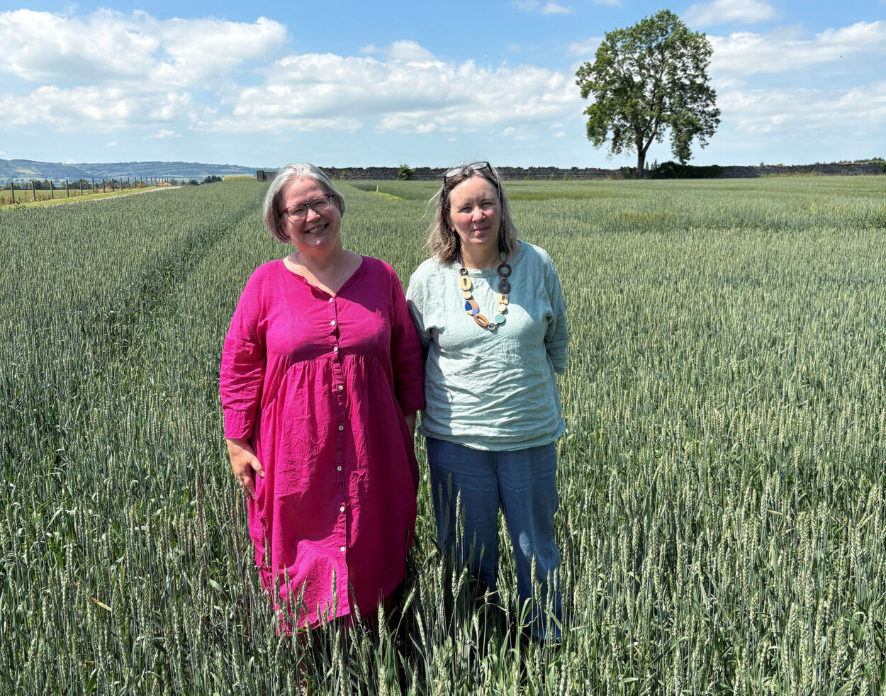 Dr Susanne Barth and Professor Fiona Doohan are pictured in a field of crops