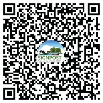 A QR code to access the Teagasc Signpost Advisory webpage.