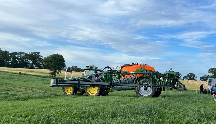 Tractor and sprayer on Son Somers farm
