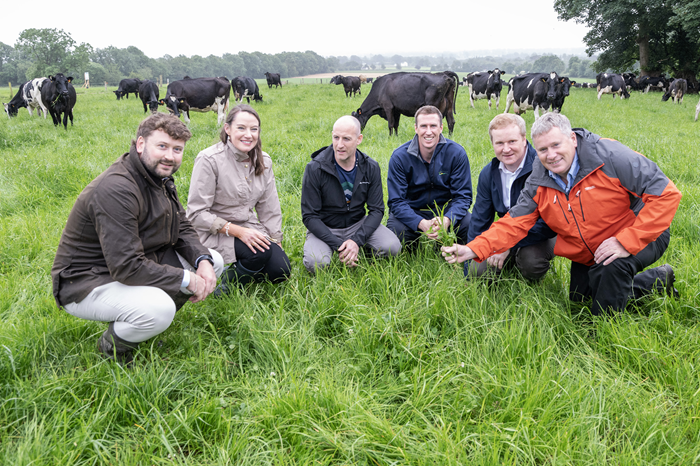 Pictured at a Better Farming for Water Campaign event in the Blackwater catchment area on the farm of William Blackburn, Kilworth, Co. Cork are speakers Kevin Maher, Dairy Industry Ireland, Orlaith Tynan, Dairygold, host William Blackburn, Philip Murphy, Blackwater Catchment Coordinator, Dale Crammond, ASA President and Kevin Twomey, Chairman of Blackwater Catchment Implementation Group. This event was hosted by Teagasc, Dairygold and the Agricultural Science Association (ASA). Picture: O'Gorman Photography