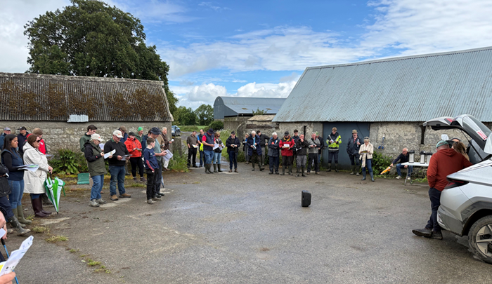 Attendees in the yard at Joe Nolan's open day