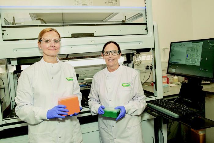 2 researchers at Teagsasc’s DNA sequencing centre at Moorepark