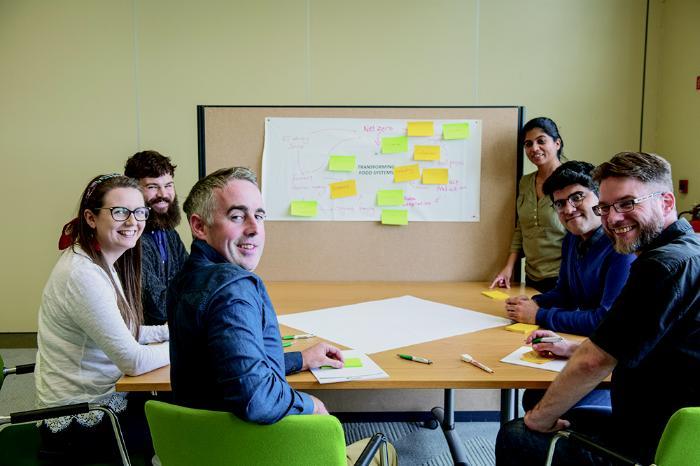 A group of students working together at a table