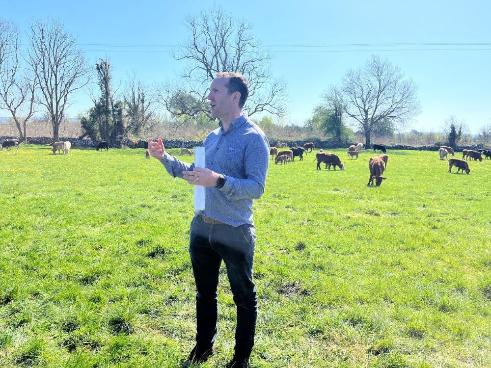 Aonghusa talking to a group of students on his farm