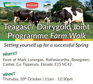 Farm walk Mark Lonergan October 10 2024 - details in text