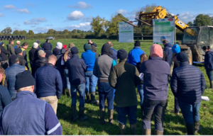 mark lonergan farm walk participants viewing boards