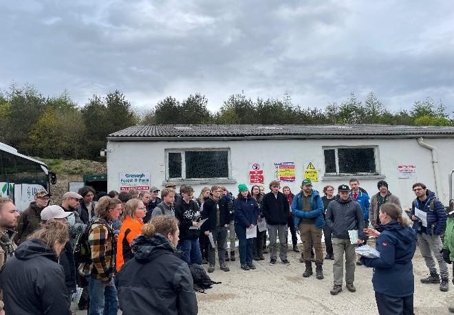 Discussing agroforestry with an international forestry student’s tour