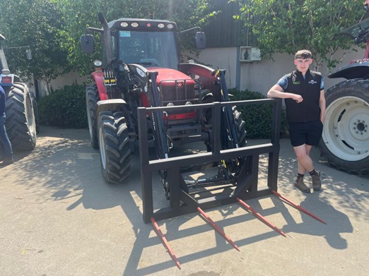 James Fennin with a square bale fork