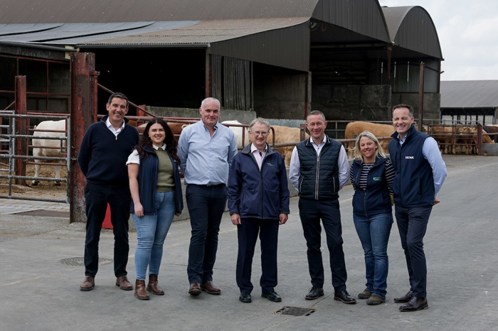 Pictured at the event are Pearse Kelly, Head of the Teagasc Drystock Knowledge Transfer, Eilis Greene, Marketing Executive, Kepak, Sam Myles, Farm Manager, Kepak, Professor Frank O’ Mara, Teagasc Director, Brian Tormey, CEO of Kepak Meat Division Ireland, Martina Harrington, Teagasc Future Beef programme and Mick O’Dowd, Head of Agri-Business at Kepak.