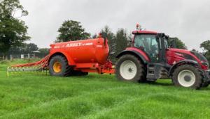 Finding the optimum forward speed when spreading slurry
