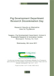 Pig Development Department – Research Results on Alternative Uses for Pig Manure