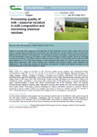 Processing quality of milk – seasonal variation in milk composition and minimizing chemical residues – 6203