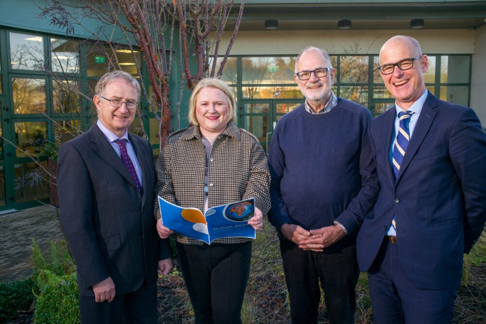 Professor Frank O'Mara, Teagasc Director; Fiona Thorne, Alan Matthews, Trinity College Dublin and Trevor Donnellan, Teagasc