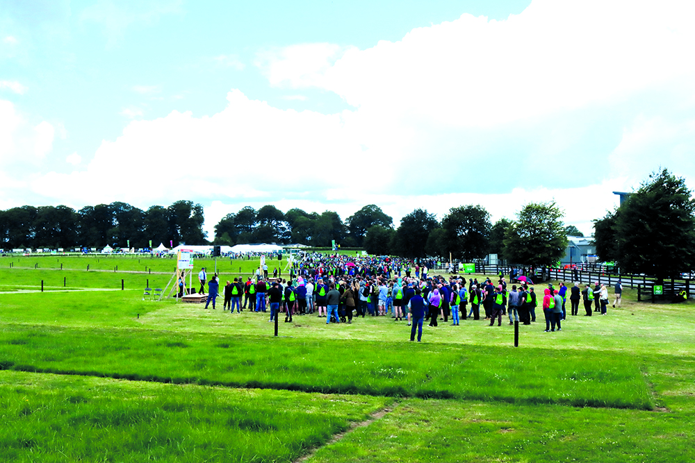 A very large crowd at a farming open day at Moorepark