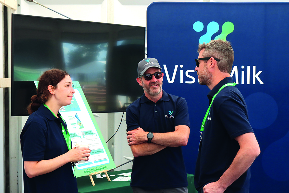 VistaMilk scientists talking to each other at the Moorepark 2025 open day
