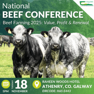 Ad for beef conference on 18th November in Raheen Woods, Athenry