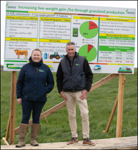 Catherine Egan & Michael Fagan stamnding at a board at the Newford Open Day 2026
