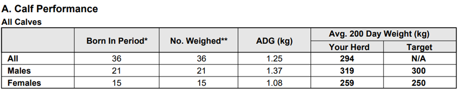 Weanling performance 2025