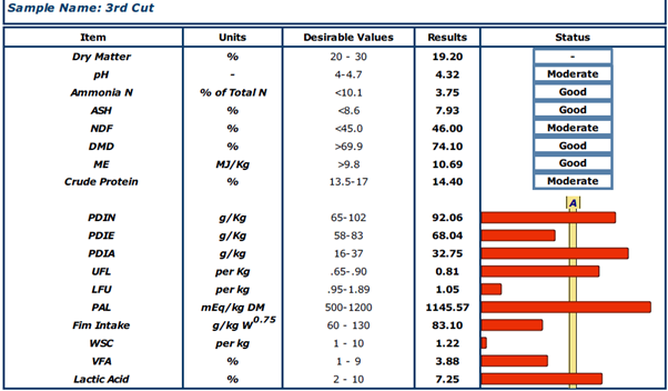 Red clover silage results 
