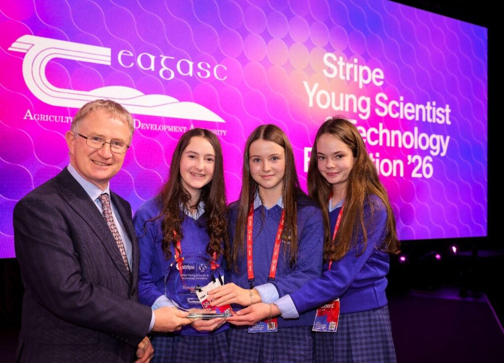 Young Scientists from St Mary's Secondary School, Mallow Students win Teagasc Special Award.