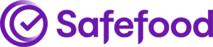 Safefood logo, in purple with a circle and a tick inside.