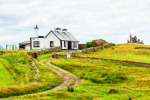 Farmhouse houstead in a rural field near Sligo, Ireland