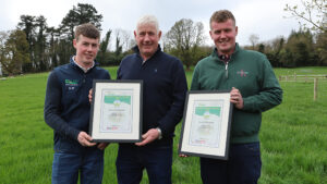 The Williamson family from Cavan are the Overall Winners front from left Glen Williamson, David Williamson & Ian Williamson. Photo: Lorraine Teevan