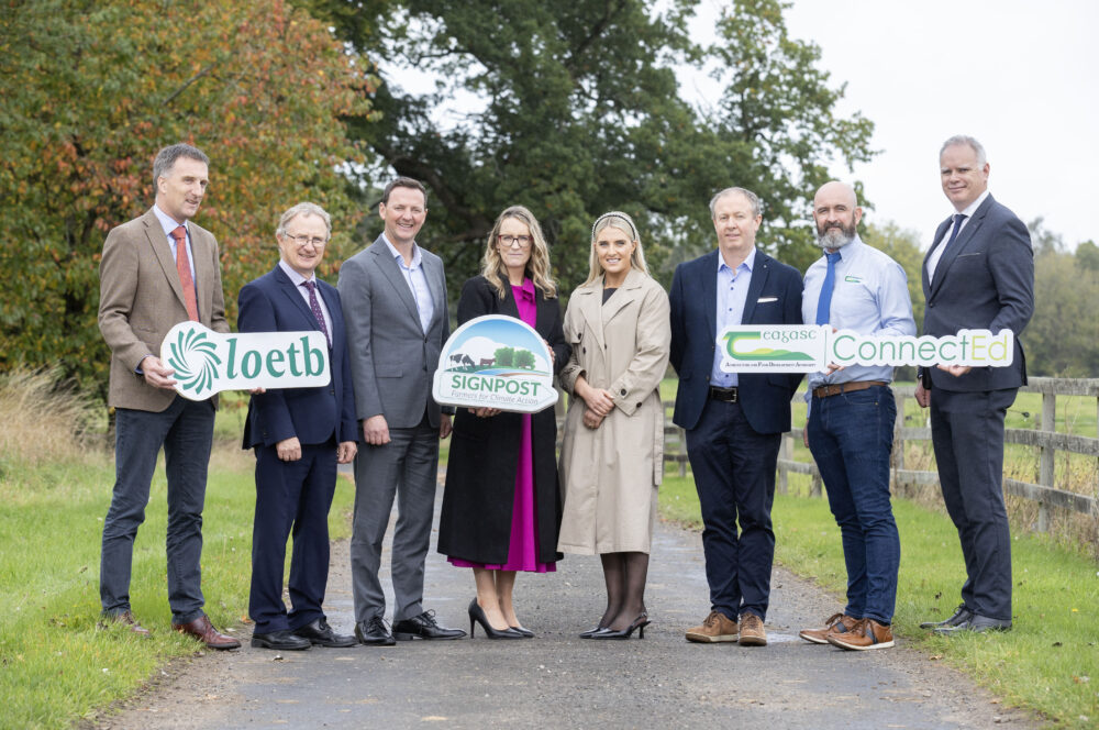 Photo from the launch of the ‘Climate Action and Farm Sustainability’ training course featuring representatives from Teagasc and LOETB