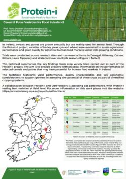 Protein‐I: Cereal and Pulse Varieties for Food in Ireland