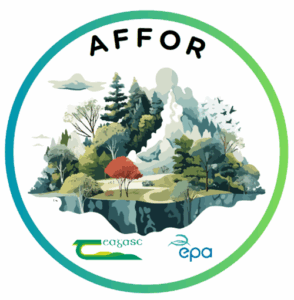 AFFOR logo, featuring teagasc logo, epa logo, and a forest